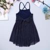 Alvivi Kids Girls Cross Back Camisole Ballet Leotard Tutu Dress Ballerina Lyrical Modern Dance wear Dancing Costume Navy Blue A 8 Years view 4