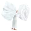 Wuchieal 51'' * 45'' rectangle Worship Flags, silk like Prophetic Worship Banner Praise Flags with Scalable Rods 1 pairs (White) view 3