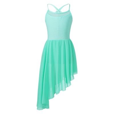 Alvivi Kids Girls Cross Back Camisole Ballet Leotard Tutu Dress Ballerina Lyrical Modern Dance wear Dancing Costume Mint Green B 5-6 Years