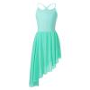 Alvivi Kids Girls Cross Back Camisole Ballet Leotard Tutu Dress Ballerina Lyrical Modern Dance wear Dancing Costume Mint Green B 5-6 Years view 1