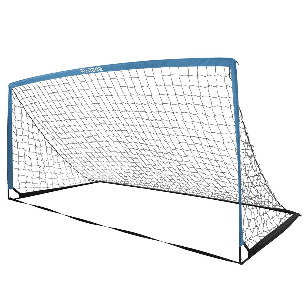 RUNBOW 11x5.5' 9x5' 6x4' FT Kids Soccer Goal with Carry Bag, Portable Folding Soccer Net for Backyard Training, Indoor/Outdoor Use for Youth and Adults (11x5.5FT, 1 Pack, Blue)