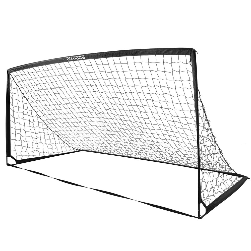 RUNBOW 11x5.5' 9x5' 6x4' FT Kids Soccer Goal with Carry Bag, Portable Folding Soccer Net for Backyard Training, Indoor/Outdoor Use for Youth and Adults (11x5.5FT, 1 Pack, Black)