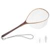 Riverruns Long Wooden Net Fly Fishing with Measuring Dots on Handle Soft Rubber Bag (Long Handle Wooden Net) view 1