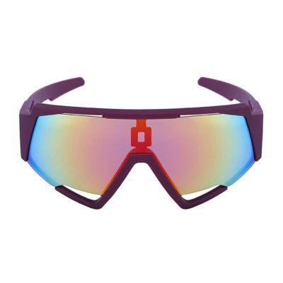AOOLIA Trendy Geometric Cycling Sport Sunglasses, Driving Running Wraparound UV Protection Outdoor Shield Glasses for Women Men (Red)