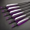 ZSHJGJR 50pcs 3" 4" 5 Shield Cut Archery Fletches Arrow Feathers Turkey Feather Right/Left Wing for DIY Hunting Arrows Accessories (Left Wing, Purple, 4 Inch) view 3