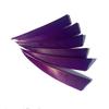 ZSHJGJR 50pcs 3" 4" 5 Shield Cut Archery Fletches Arrow Feathers Turkey Feather Right/Left Wing for DIY Hunting Arrows Accessories (Left Wing, Purple, 4 Inch) view 4