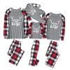 IFFEI Matching Family Pajamas Sets Christmas PJ's with Letter and Plaid Printed Long Sleeve Tee and Bottom Loungewear 6-7 Years view 1