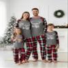 IFFEI Matching Family Pajamas Sets Christmas PJ's with Letter and Plaid Printed Long Sleeve Tee and Bottom Loungewear 6-7 Years view 3