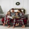 IFFEI Matching Family Pajamas Sets Christmas PJ's with Letter and Plaid Printed Long Sleeve Tee and Bottom Loungewear 6-7 Years view 4