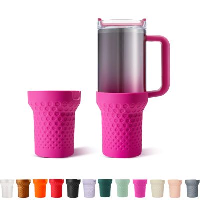 GardTok Silicone Boot Cover for Stanley Cup Accessories,Silicone Water Bottle Sleeve for Stanley Quencher H2.0 and Quencher Adventure Tumbler 40 oz Cup - Water Bottle Cover (Rose Red, 40oz)