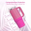 GardTok Silicone Boot Cover for Stanley Cup Accessories,Silicone Water Bottle Sleeve for Stanley Quencher H2.0 and Quencher Adventure Tumbler 40 oz Cup - Water Bottle Cover (Rose Red, 40oz) view 2