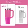 GardTok Silicone Boot Cover for Stanley Cup Accessories,Silicone Water Bottle Sleeve for Stanley Quencher H2.0 and Quencher Adventure Tumbler 40 oz Cup - Water Bottle Cover (Rose Red, 40oz) view 3