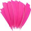 ZSHJGJR 50pcs 3" 4" 5 Shield Cut Archery Fletches Arrow Feathers Turkey Feather Right/Left Wing for DIY Hunting Arrows Accessories (Left Wing, Pink, 4 Inch) view 2