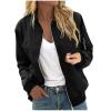 NATHGAM Women's Jacket 2023 Fall Dressy Casual Bomber Coat Trendy Lightweight Zip Up Outerwear Comfy Windbreaker for Women view 2