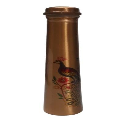 Pure Copper Peacock Printed Water Bottle for Ayurvedic Benefits Water Bottle.