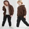 Flygo Unisex Boys Girls Fleece Jacket Hoodie Sherpa Lined Zip Up Hooded Sweatshirt Kids Winter Jackets(Brown-XS) view 2