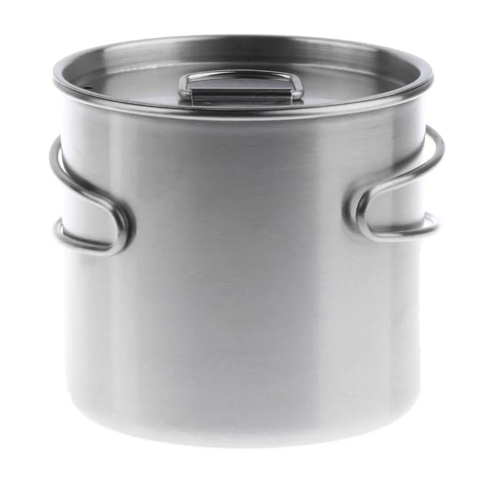 500ml Stainless Steel Travel Camping Folding Handle Cup/Pot With Scale Marks