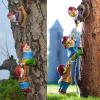 JPSDOWS Climbing Statue Dwarfs Sculpture Art Dwarf Ornament Garden Fairy Rope Climbing Dwarf Climbing Tree Statue Tree Sculpture Outdoor Yard Art Dwarf view 3