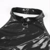 ACSUSS Sexy Womens Bodycon Mini Dresses with Metal Clips Sleeveless Latex Tank Dresses Rave Party Costume Black C X-Large view 3