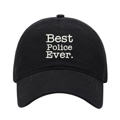 Baseball Cap Men Best Police Ever Embroidered Washed Cotton Dad Hat Baseball Caps (Black,7 5/8)