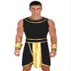 Alvivi Men Ancient Roman Costume Set Egypt Prince Role Play Outfit for Halloween Dress Up Party Black C 3X-Large view 1