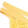 Men's Sexy U Convex Pouch Underwear Solid Color Breathable Silky Trunks Quick Dry Stretch Low Rise Bikini (Yellow 3PC,3X-Large) view 2