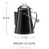 COLETTI Classic Percolator Coffee Pot The Most Nostalgic Camping Coffee Pot, Now Modernized [Black Enamel, 12 Cup] view 2