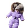 Newborn Baby Snowsuit Thick Outerwear Winter Warm Romper Boys Girls Bunting Hooded Down Jacket (Purple, 12-18 Months) view 1