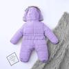 Newborn Baby Snowsuit Thick Outerwear Winter Warm Romper Boys Girls Bunting Hooded Down Jacket (Purple, 12-18 Months) view 4