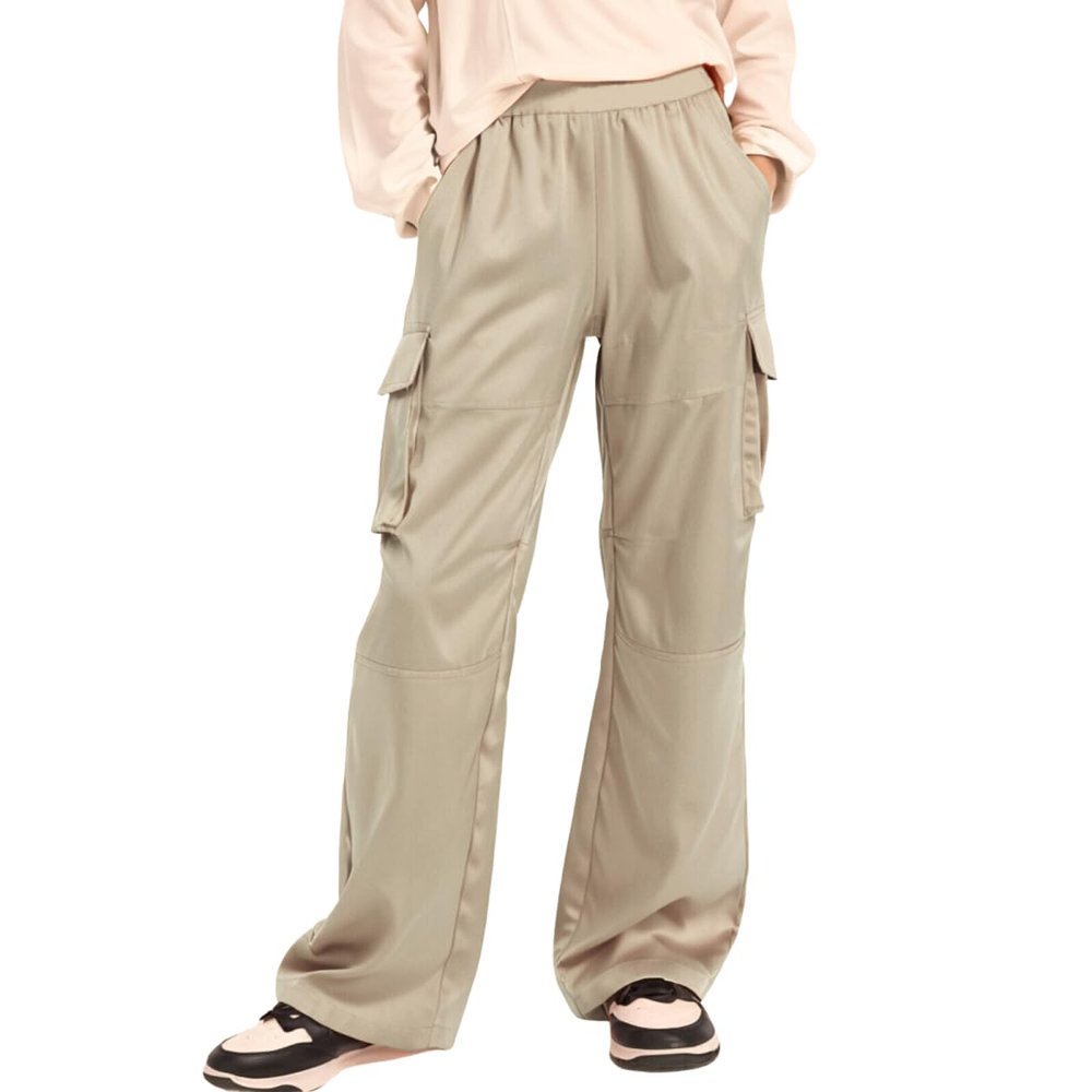 Lightweight Silky Jogger Pants for Girls Kids & Toddler Warm Weather Cargo Loose High Waisted Pants