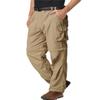 Mens Zip Off Hiking Pants Cargo Work Pants Lightweight Tactical Trousers Casual Outdoor Bottoms Khaki M view 1