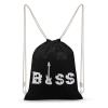 Bass Guitar Drawstring Backpack Canvas String Bag Lightweight Sports Gym Bag for Men Women 30x40cm view 1