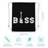 Bass Guitar Drawstring Backpack Canvas String Bag Lightweight Sports Gym Bag for Men Women 30x40cm view 2
