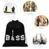 Bass Guitar Drawstring Backpack Canvas String Bag Lightweight Sports Gym Bag for Men Women 30x40cm view 3