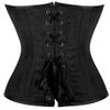 Kranchungel Corset Tops for Women: Plus Size Renaissance Corset - Lace up Bustier Shapewear Overbust Halloween Costumes for Renaissance Festival Photo Shoots 7X-Large Black view 3