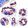 4th of July Patriotic Accessories Set for Women American Flag Headband Earrings Set Fourth of July Independence Day Party Accessories Outfits American Flag One Size view 2