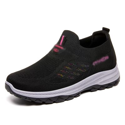 DHAEY Women's Orthopedic Sneakers Plantar Fasciitis Women's Orthopedic No-Tie Sneaker with Arch Support Casual Sneaker Walking Shoes (Color : Black, Size : 8)