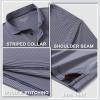Mens Golf Shirts Dry Fit Performance Pin Striped Moisture Wicking Casual Golf Polo Shirts for Men view 4