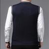Rfmfkkg Men Vest Sweater Casual Sleeveless V-Neck Solid Color Slim Fit Knitted Sweater Threaded Hem Darkgray Vest Men XXXL 80-90 KG view 3