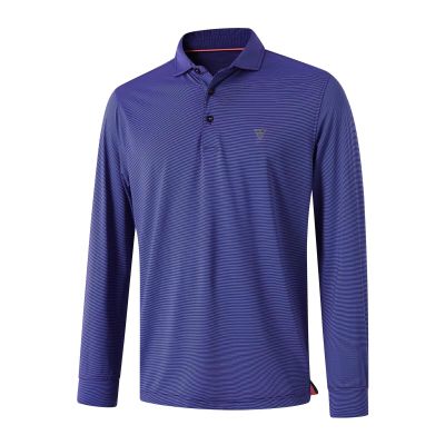 Mens Golf Shirts Dry Fit Performance Pin Striped Moisture Wicking Casual Golf Polo Shirts for Men