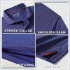 Mens Golf Shirts Dry Fit Performance Pin Striped Moisture Wicking Casual Golf Polo Shirts for Men view 4