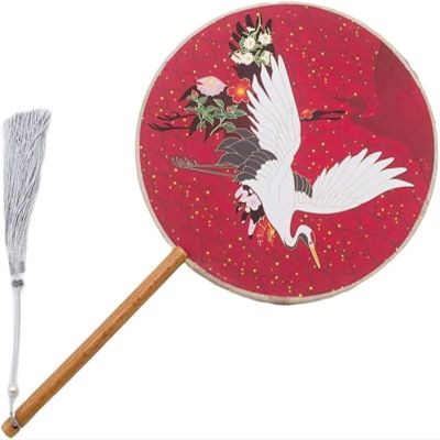 Chinese Folding Fans Hand FansHandheld Folding Fan Female Summer Round Handheld Fans with TasselsHanfu Ancient Style Group FanChinese Style Group Fan Vintage Handheld Folding Fanlo
