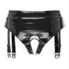 YONGHS Women Leg Garter Clips Thong Metallic Rave High Waisted Panties for Festival Clubwear Dancing Black 3X-Large view 3