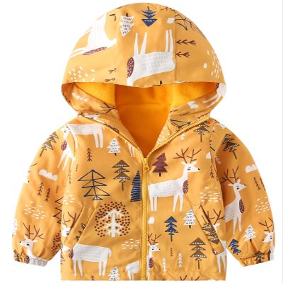 Happy Cherry Kid Boys Printed Windbreaker Jackets Toddler Long Sleeve Hooded Coat Zip Up Windbreaker Warm Waterproof Hoodie Jackets Outdoor Coat 4-5T