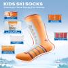 OutdoorMaster Kids Ski Socks, 2-Pack Merino Wool Winter Compression Thermal Socks with Boys & Girls, Over The Calf Non-Slip Cuff view 4