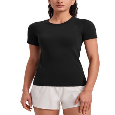 CRZ YOGA Seamless T-Shirt Hip Length Black Medium