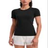 CRZ YOGA Seamless T-Shirt Hip Length Black Medium view 1