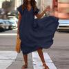 Women's Boho Style Short Sleeve Dress Casual Ruffle Hem Dress Plus Size Layered Maxi Long Beach Sundress (V-Color 7,5X-Large) view 4