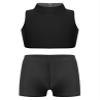 Yartina Flower Girls 2 Pieces Active Clothes Set Crop Tank Tops with Shorts Gymnastics Dance Outfits Black 12 Years view 1