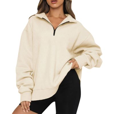 SHAOBGE Women's Oversized Sweatshirt Half Zip Long Sleeve Shirts Casual Loose Fit Pullover 2023 Fall Teen Girls Y2K Clothes